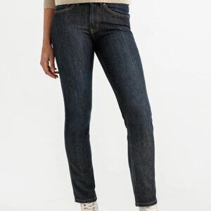 DUER Fireside Denim Mid Rise Slim Straight - Dark Stone (29/32)